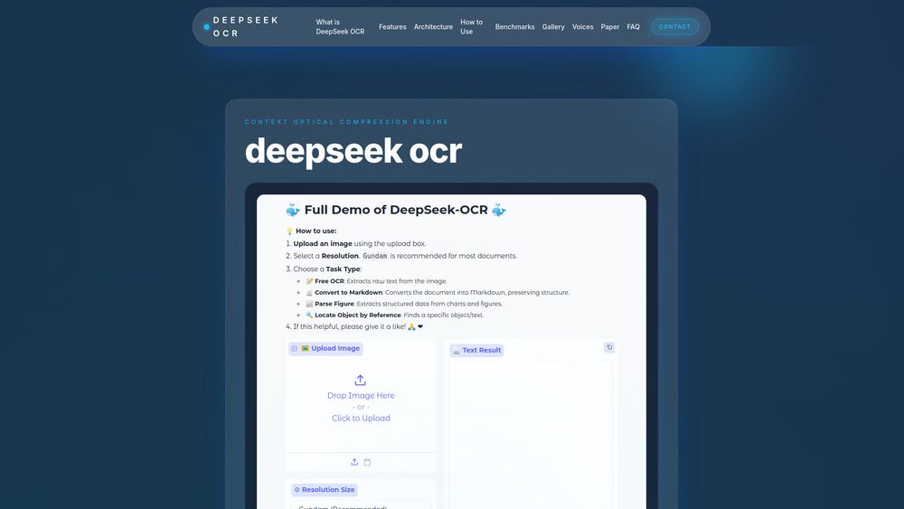 Screenshot of Deepseek OCR