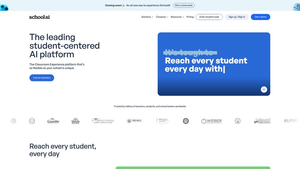 Screenshot of School AI