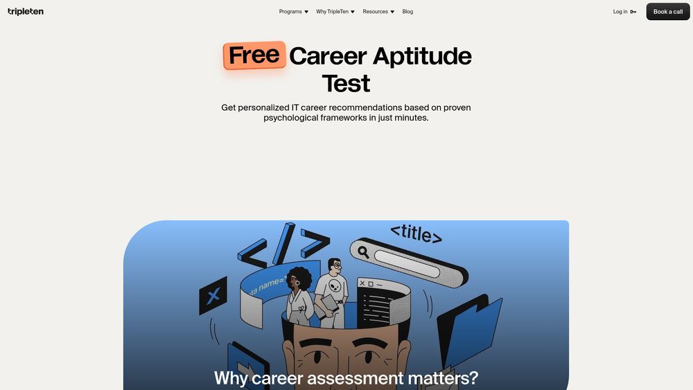 Screenshot of TripleTen Career Aptitude Test