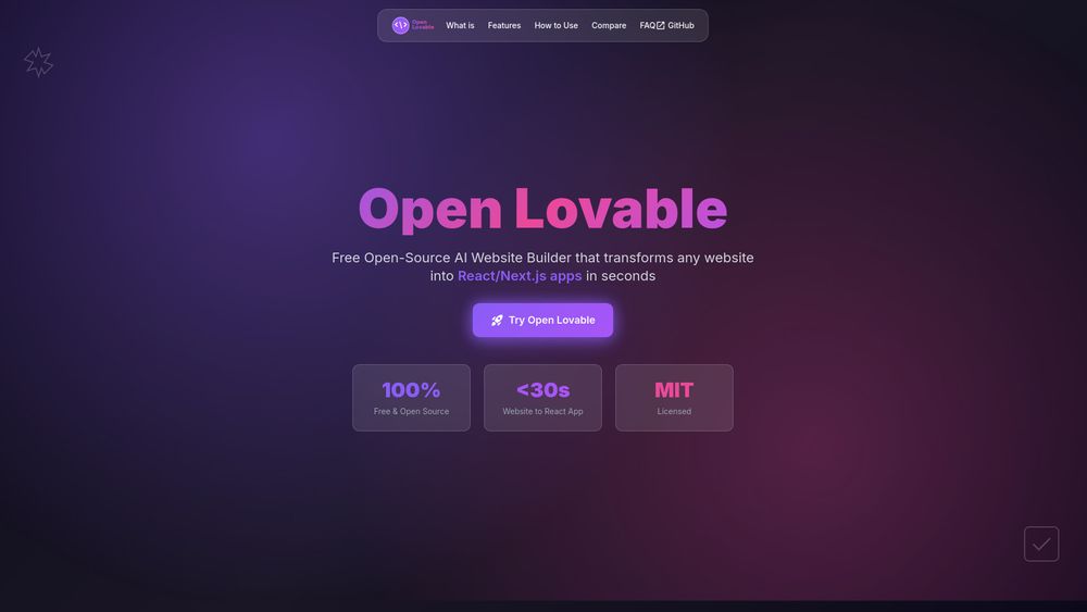 Screenshot of Open Lovable-