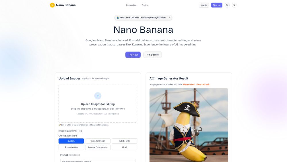 Screenshot of Nanobanana.co