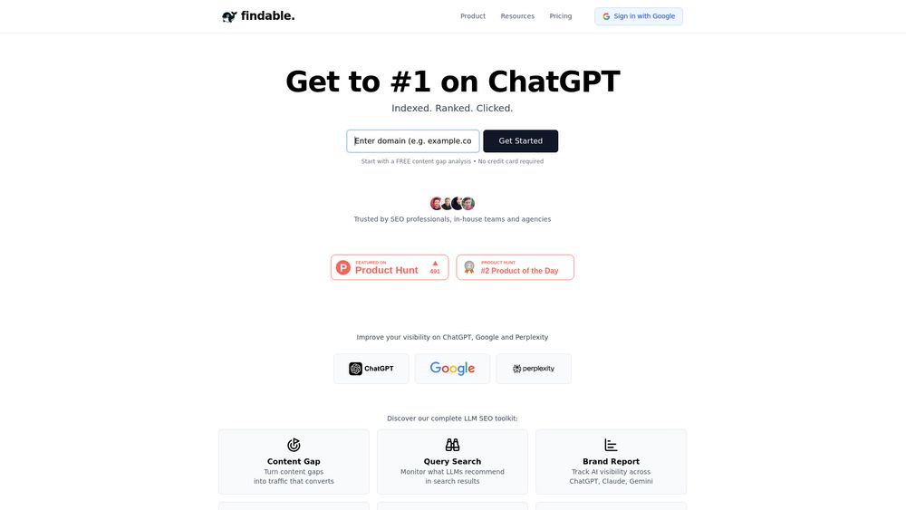 Screenshot of findable.