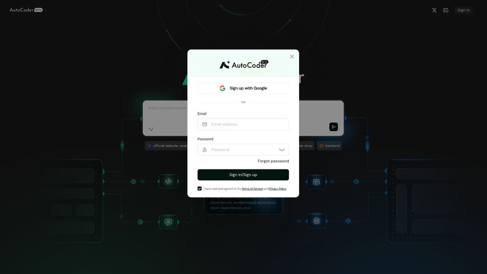 Screenshot of Autocoder.cc