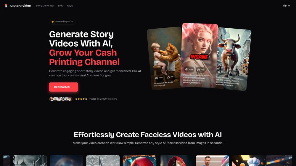 Screenshot of AI Story Video Generator
