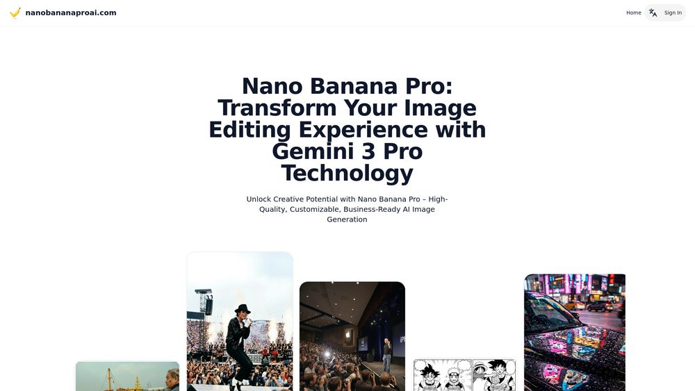 Screenshot of NanoBananaProAI.com:Free Nano Banana AI Image Editor Screenshot of NanoBananaProAI.com:Free Nano Banana AI Image Editor