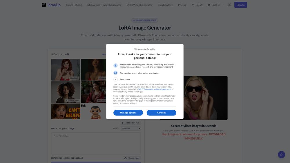 Screenshot of Lora