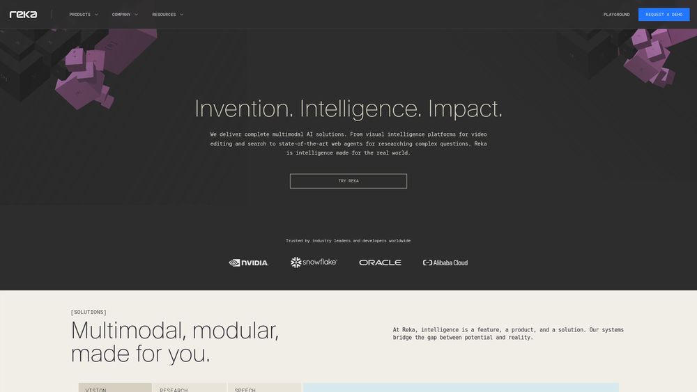 Screenshot of Reka Vision
