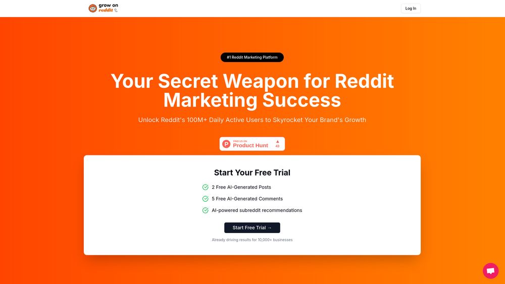 Screenshot of Grow On Reddit