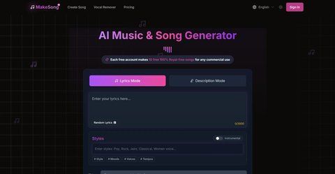 Screenshot of AI Song Generator-Make Song