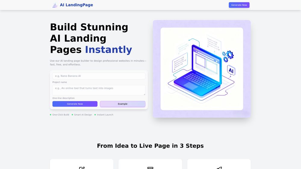 Screenshot of LandingPage AI