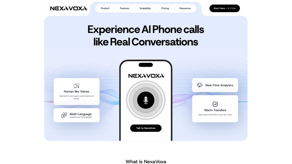 Screenshot of NexaVoxa