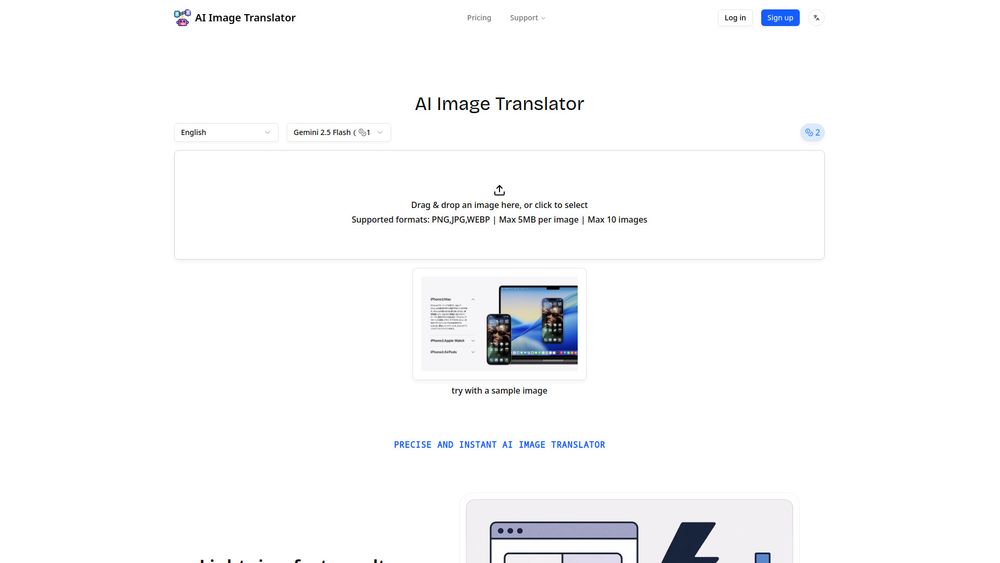 Screenshot of AI Image Translator