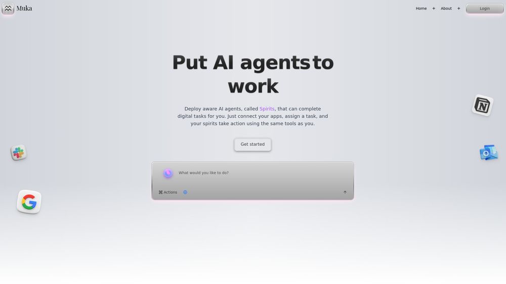 Screenshot of Muka - AI Agents for your apps