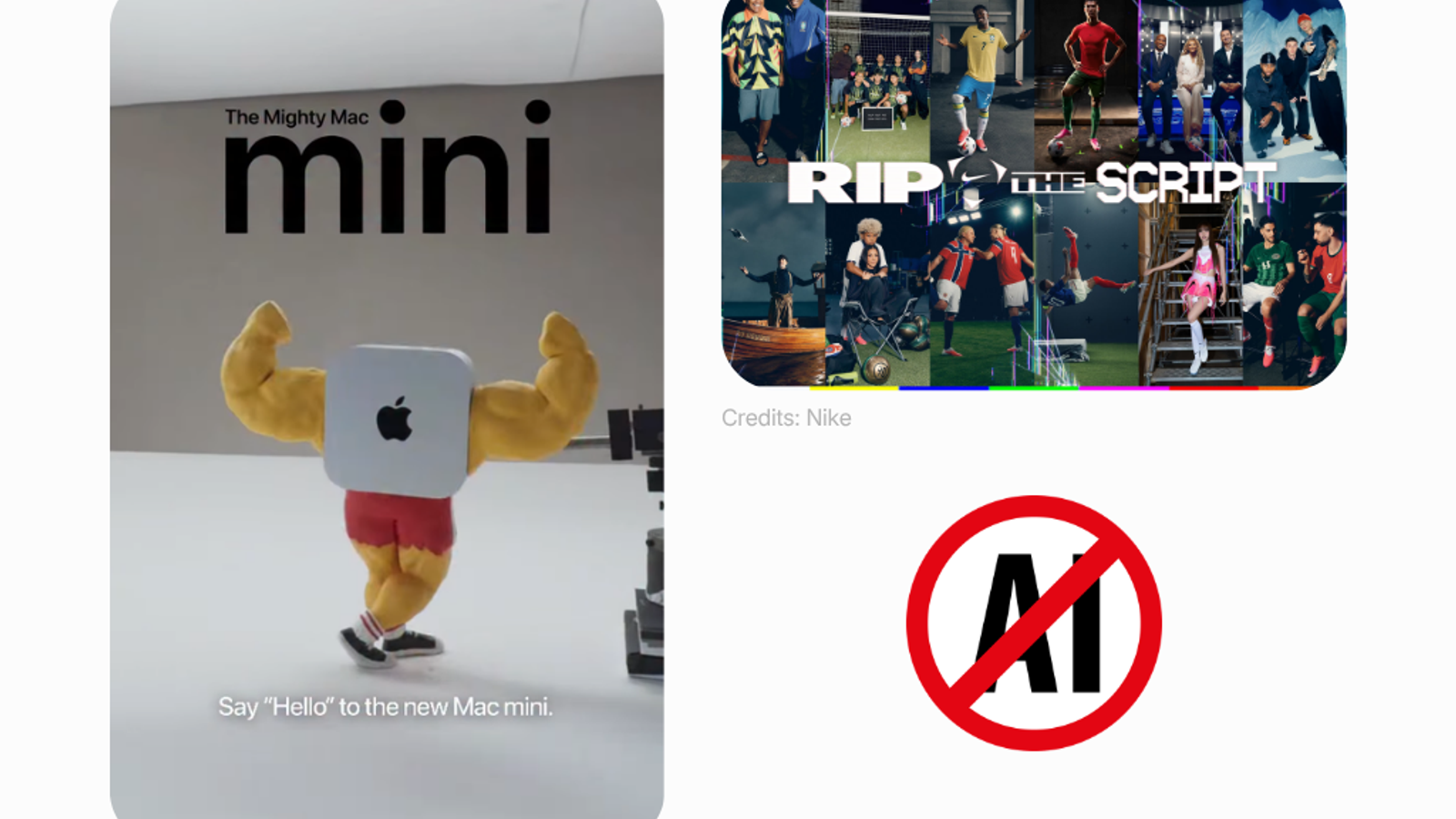 Apple and Nike's behind the commercials, authentic no AI ads