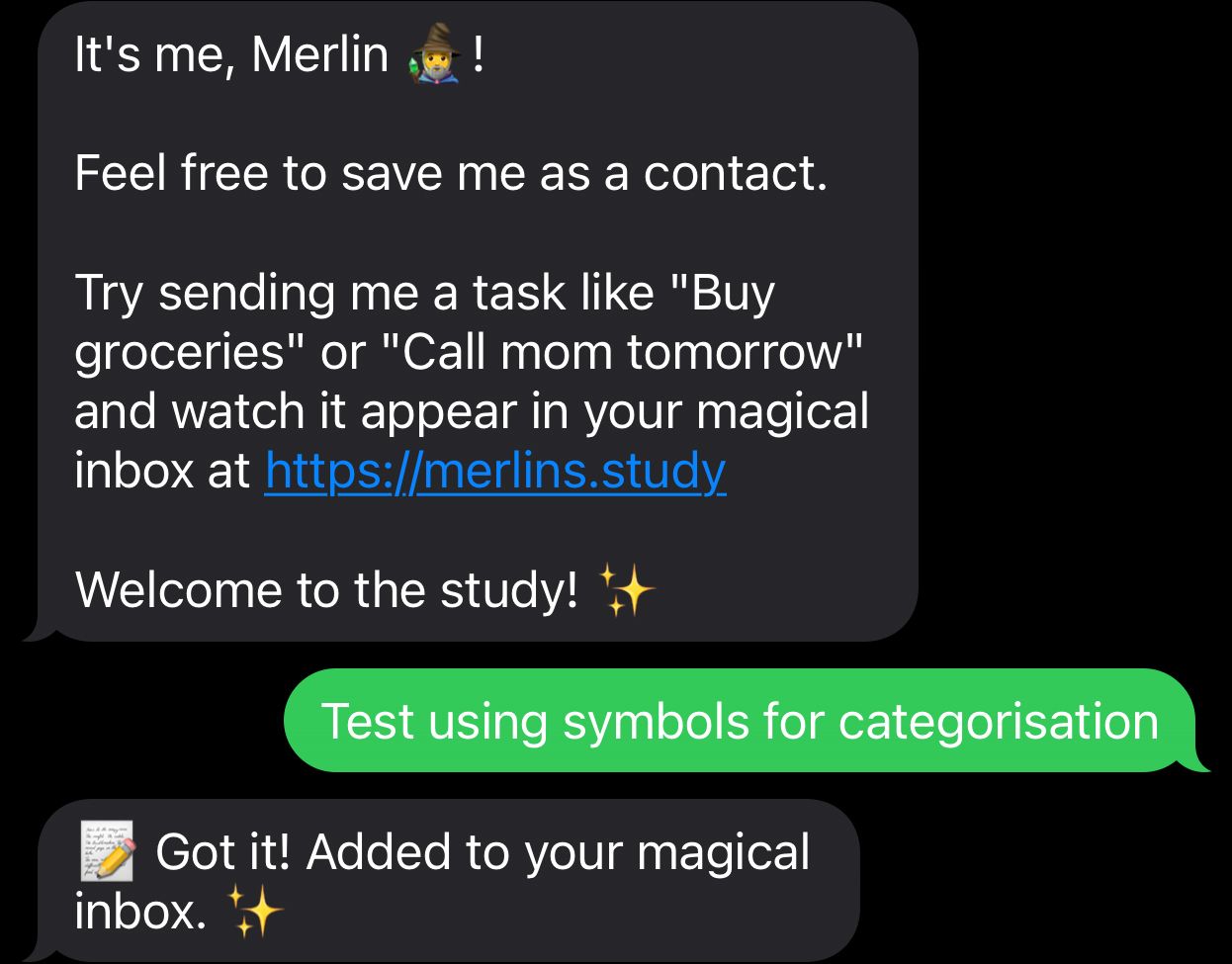 Texting Merlin