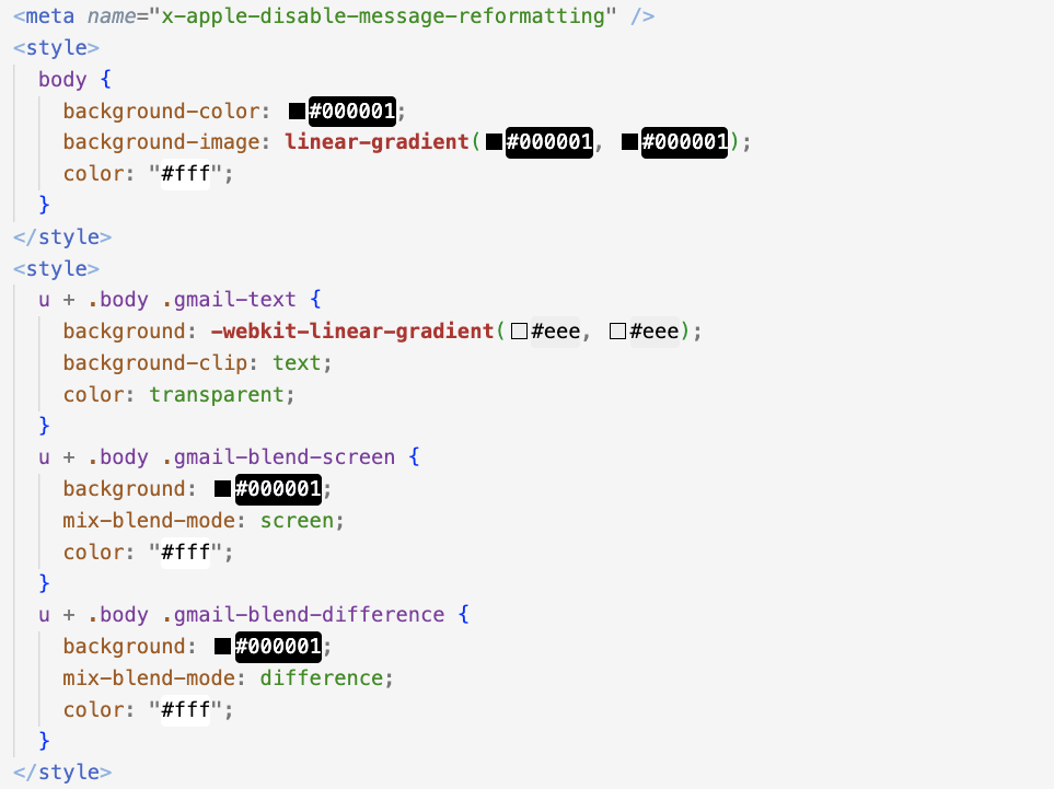 Taming dark mode in email clients