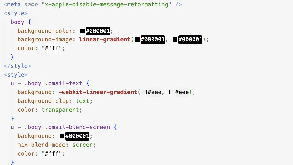 Taming dark mode in email clients