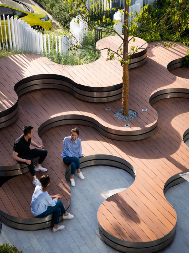 Decking Chengdu Hyperlane Park Outdoor Decking Bamboo Composite