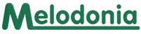 Green text "Melodonia" with an underline.