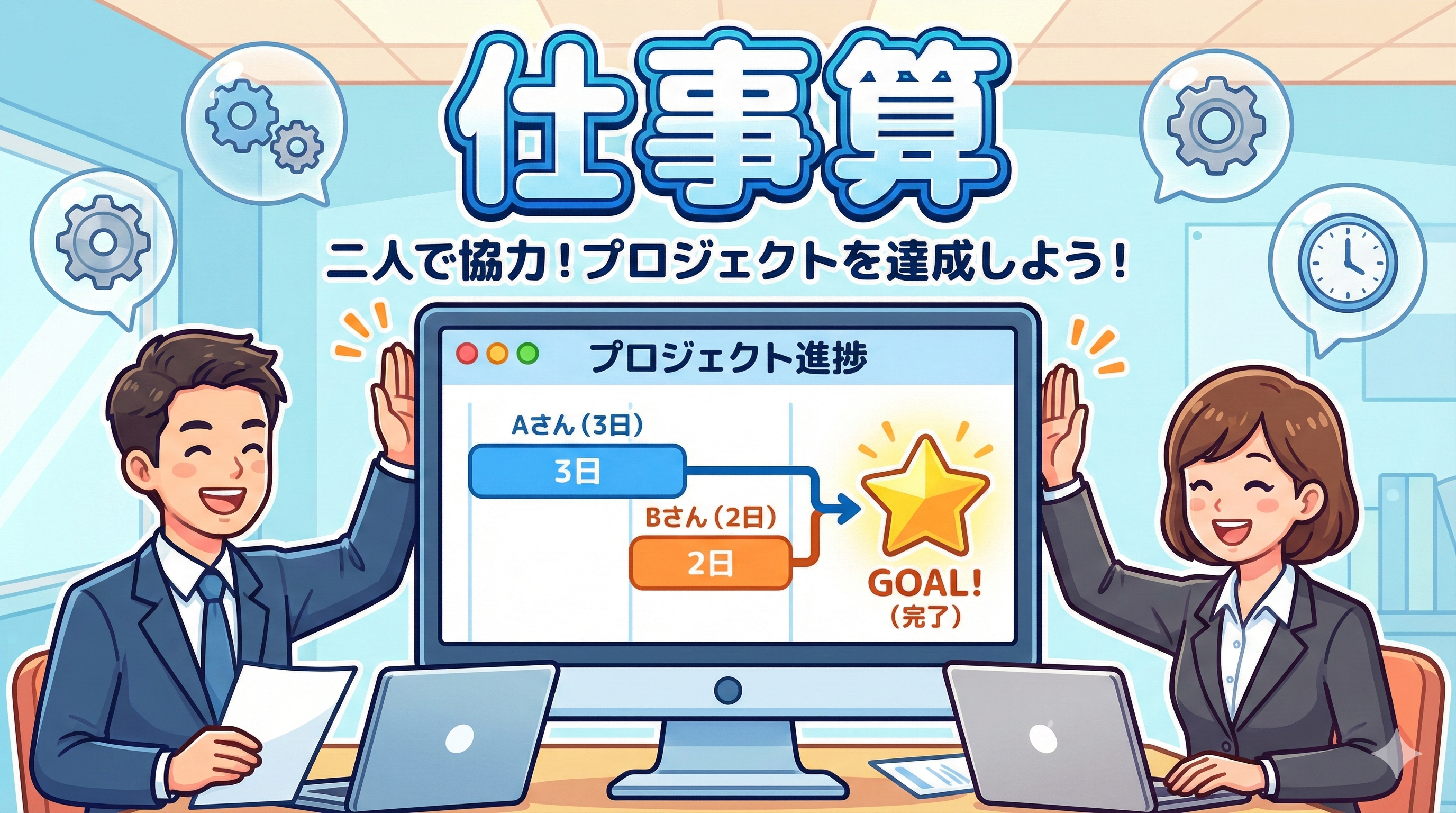 【仕事算】2つのポンプを同時使用した時の満水時間