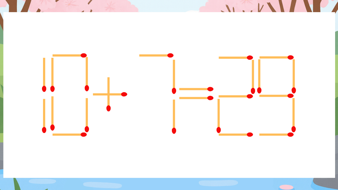 【マッチ棒クイズ】1本だけ動かして正しい式に：10+7=29？の問題イメージ