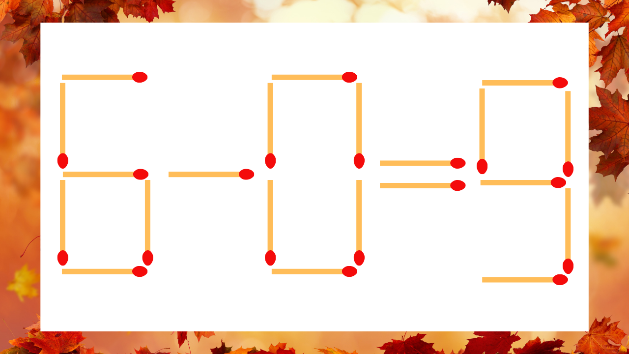 【マッチ棒クイズ】1本だけ動かして正しい式に：6-0=9？