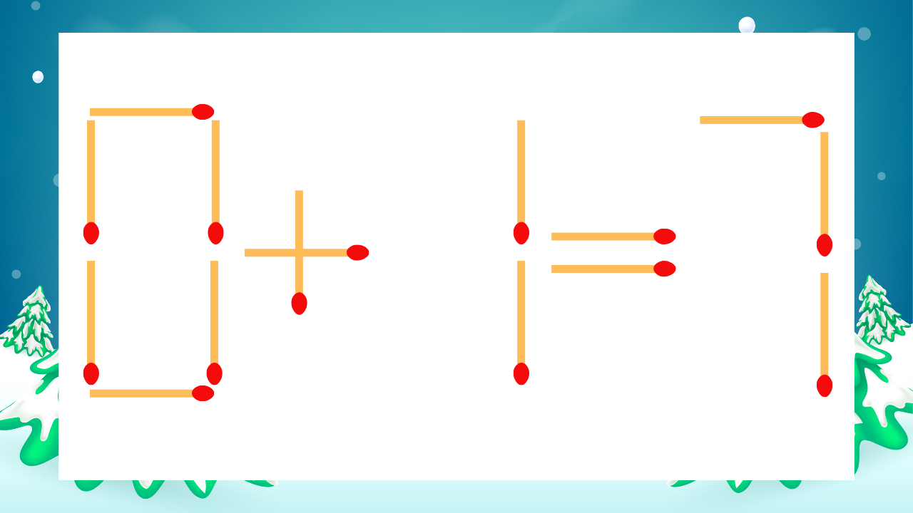 【マッチ棒クイズ】1本だけ動かして正しい式に：0+1=7？