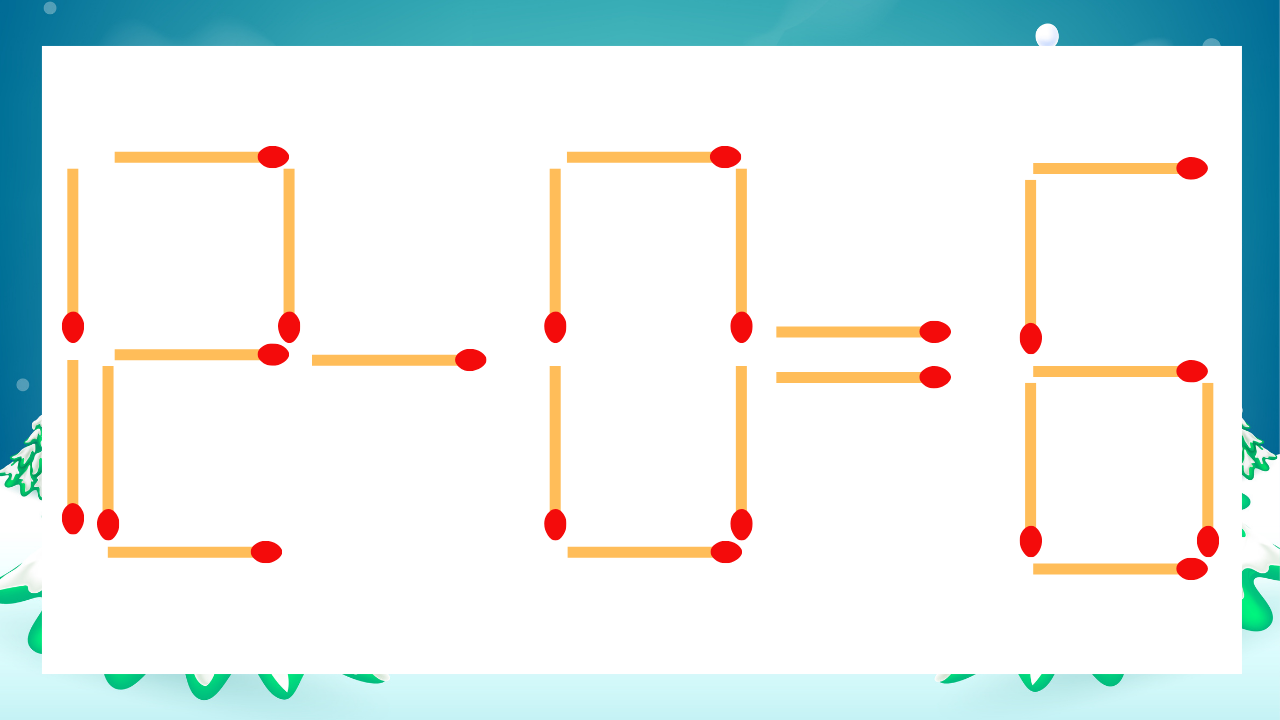 【マッチ棒クイズ】1本だけ動かして正しい式に：12-0=6？の問題イメージ