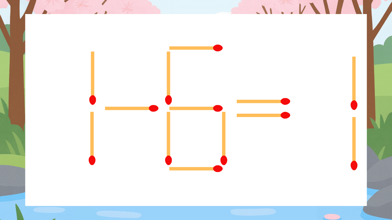 【マッチ棒クイズ】1本だけ動かして正しい式に：1-6=1？