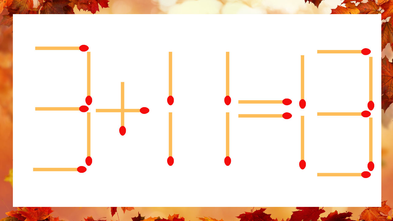【マッチ棒クイズ】1本だけ動かして正しい式に：3+11=13？