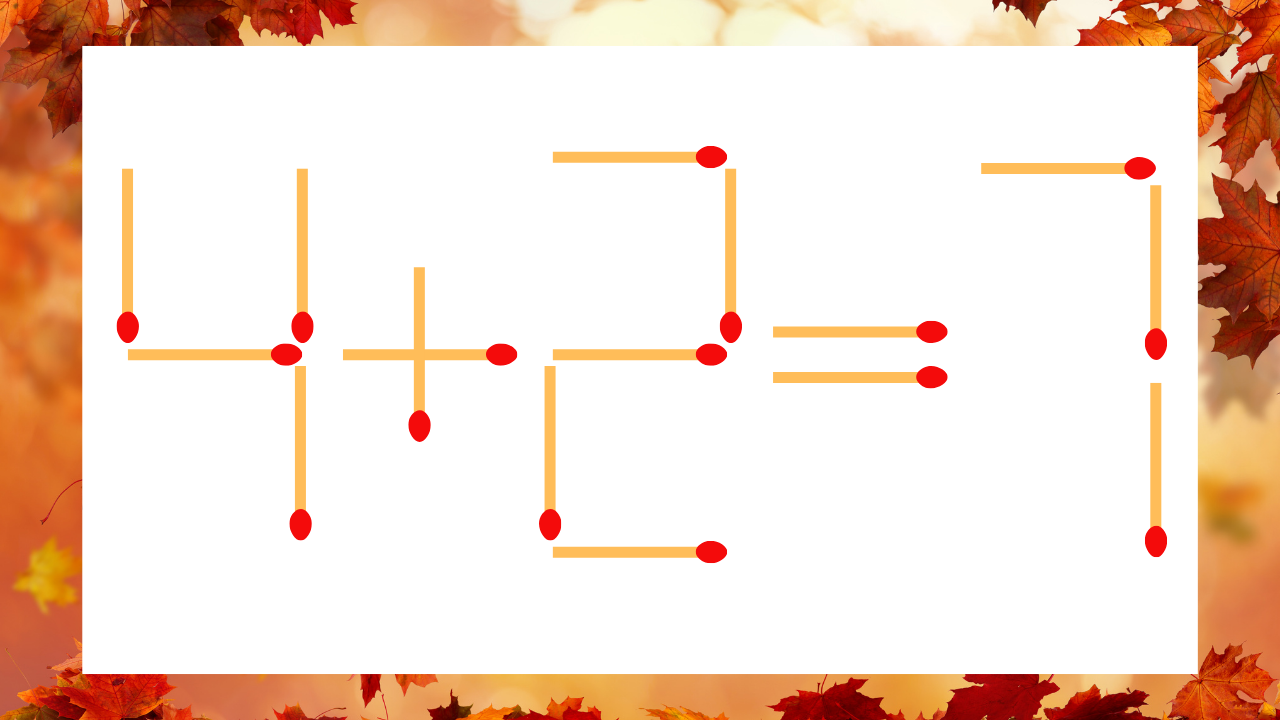 【マッチ棒クイズ】1本だけ動かして正しい式に：4＋2＝7？