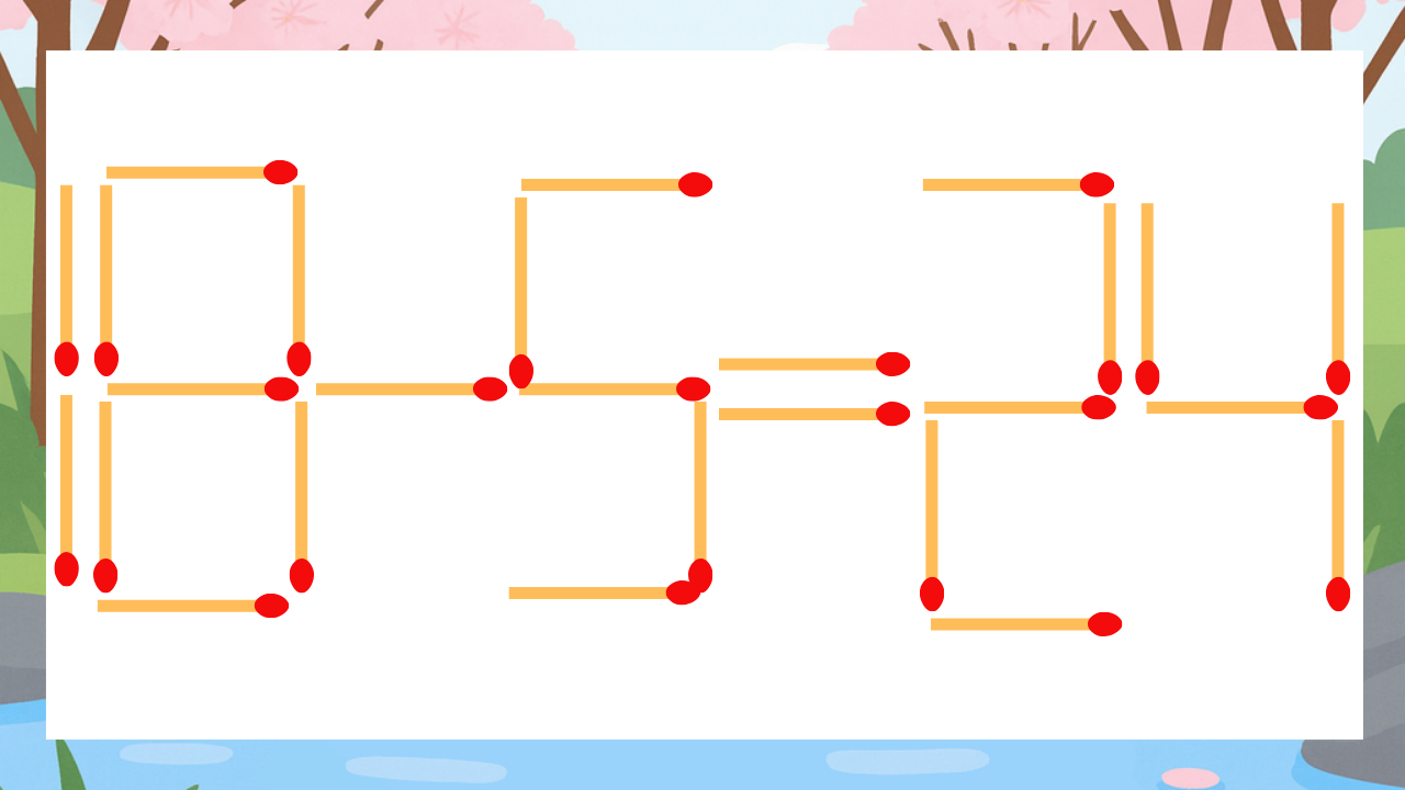 【マッチ棒クイズ】1本だけ動かして正しい式に：18-5=24？