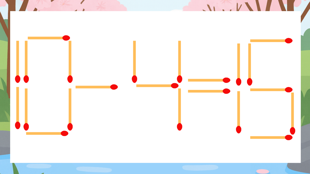 【マッチ棒クイズ】1本だけ動かして正しい式に：10-4=15？