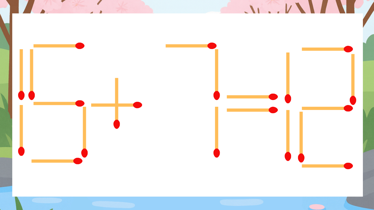【マッチ棒クイズ】1本だけ動かして正しい式に:15+7=12?