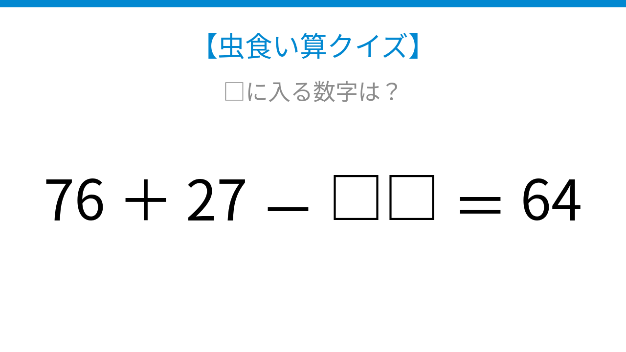【虫食い算クイズ】□に入る数字は？論理で解ける！の問題イメージ
