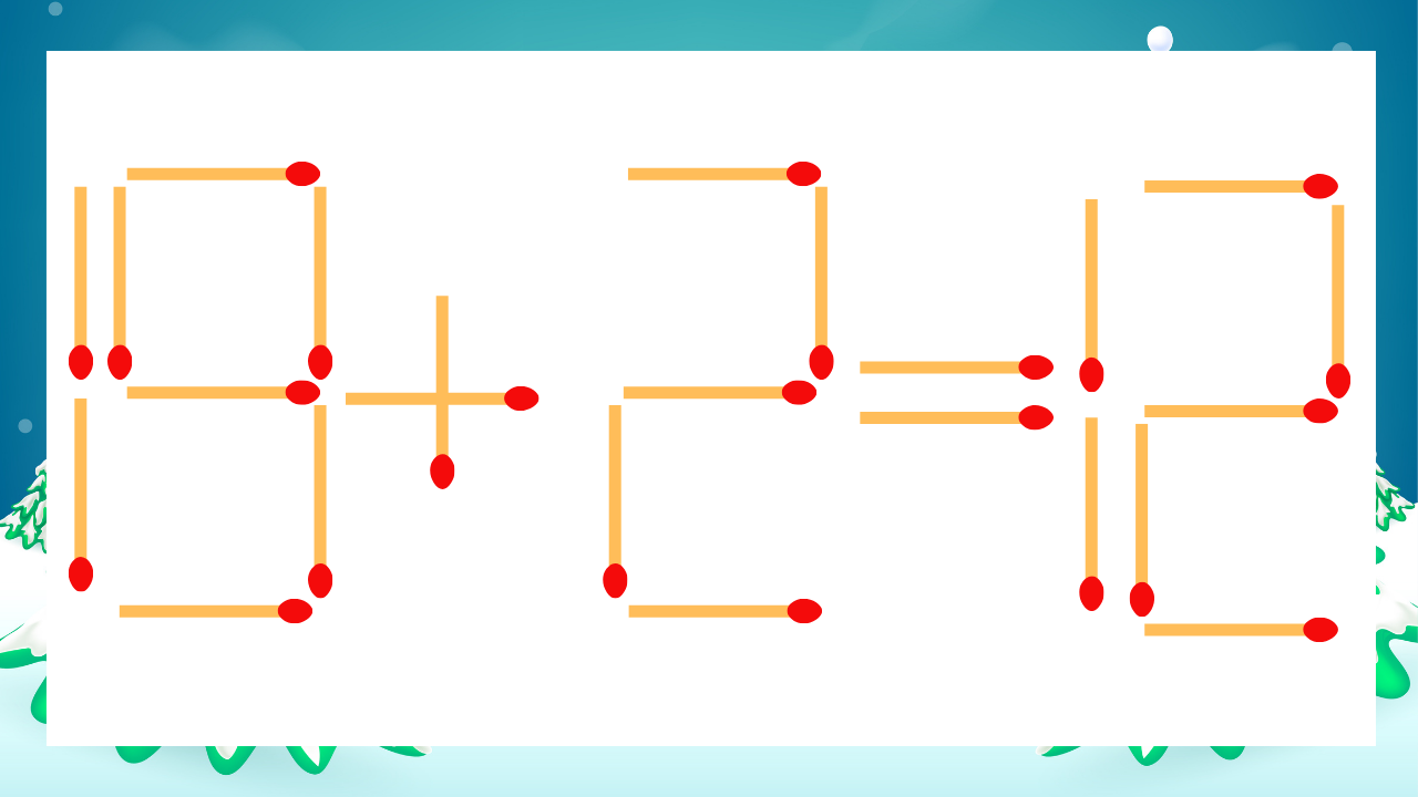 【マッチ棒クイズ】1本だけ動かして正しい式に：19+2=12？の問題イメージ