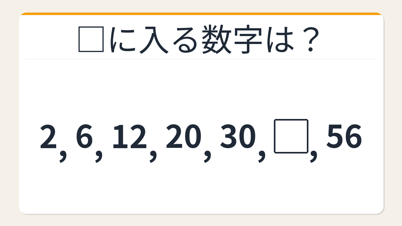 【数列クイズ】解けたら自慢していいレベル！隠れた掛け算が見える数列