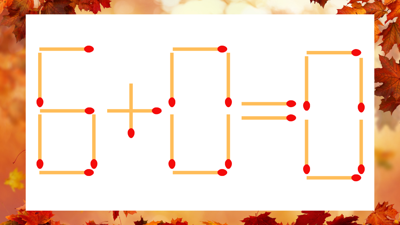 【マッチ棒クイズ】1本だけ動かして正しい式に：6+0=0？