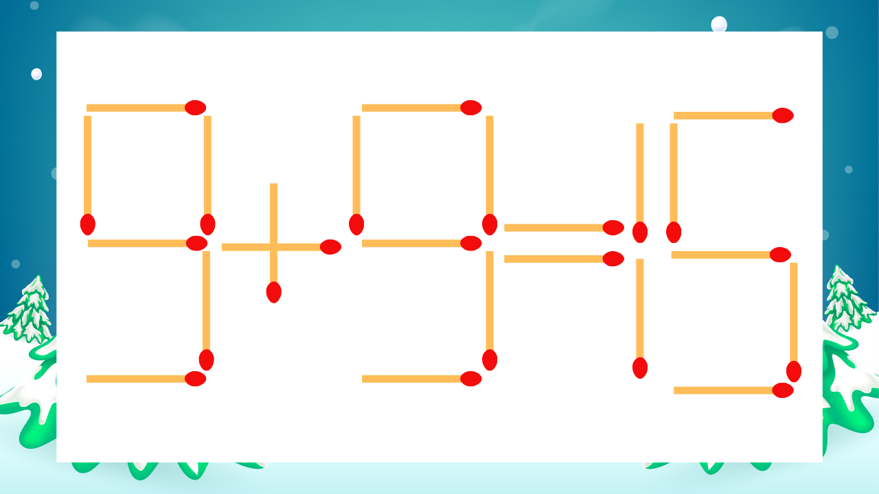 【マッチ棒クイズ】1本だけ動かして正しい式に：9+9=15？