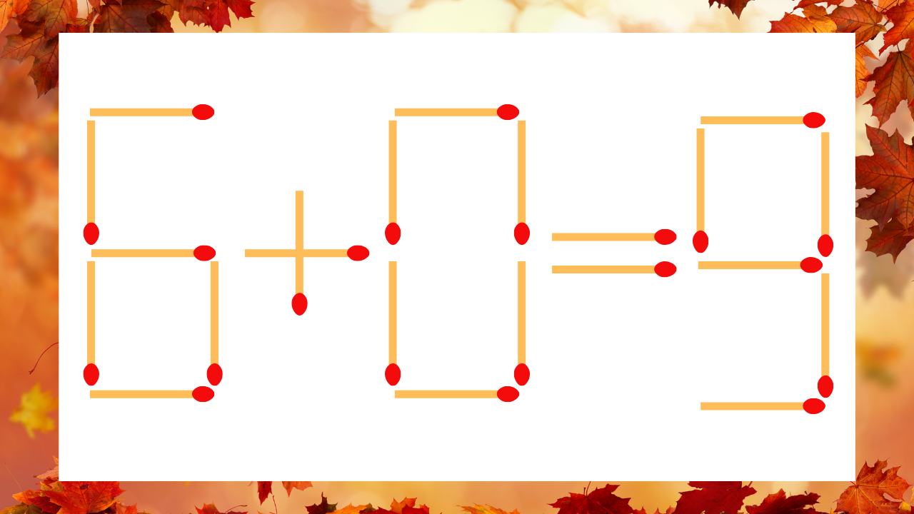 【マッチ棒クイズ】1本だけ動かして正しい式に：6+0=9？