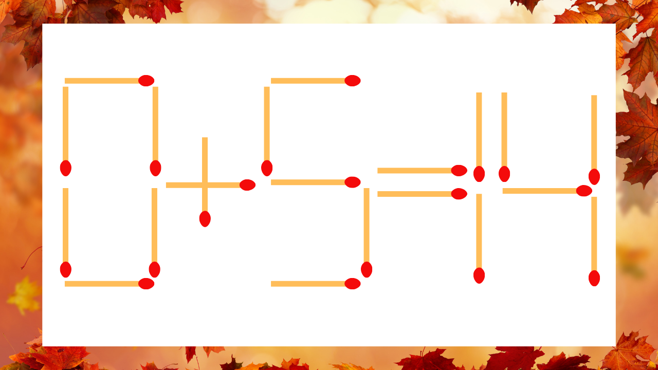 【マッチ棒クイズ】1本だけ動かして正しい式に：0＋5＝14？
