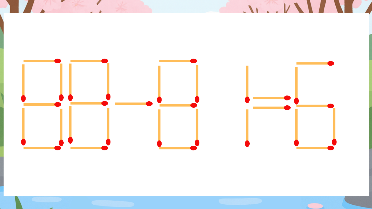 【マッチ棒クイズ】1本だけ動かして正しい式に：88-81=6？
