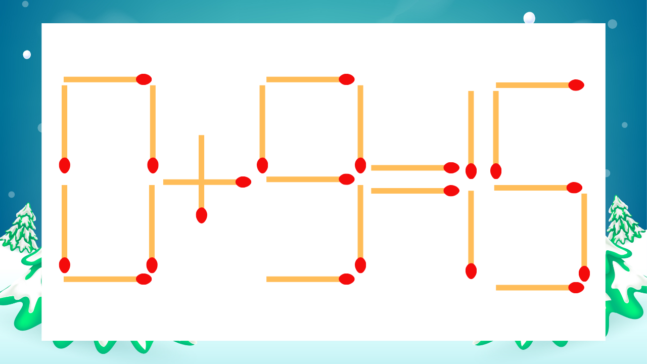 【マッチ棒クイズ】1本だけ動かして正しい式に：0+9=15？の問題イメージ
