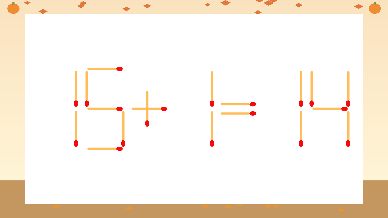 【マッチ棒クイズ】1本だけ動かして正しい式に：15+1=14？