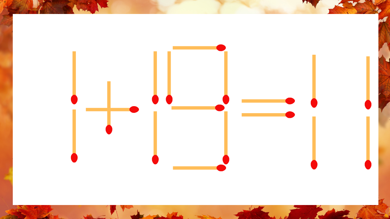 【マッチ棒クイズ】1本だけ動かして正しい式に：1+19=11？