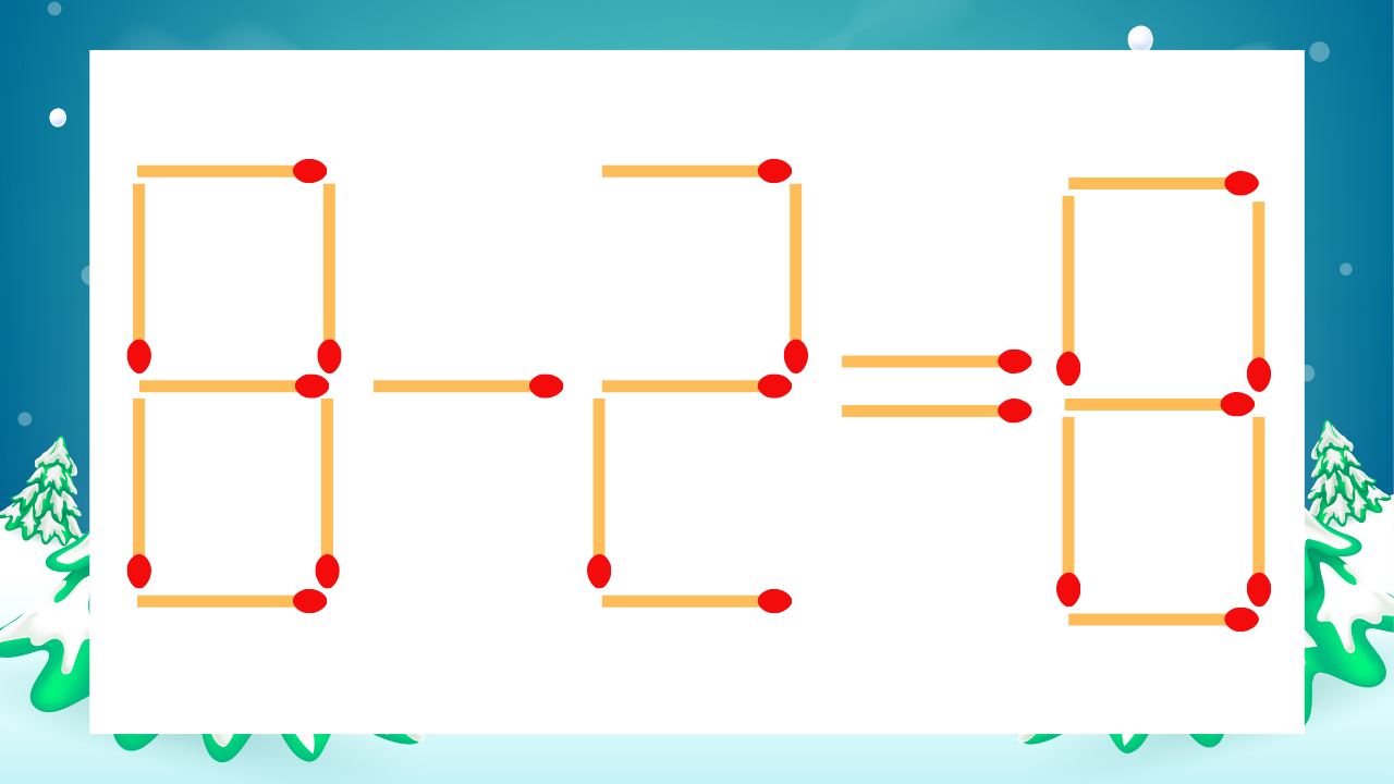 【マッチ棒クイズ】1本だけ動かして正しい式に：8-2=8？