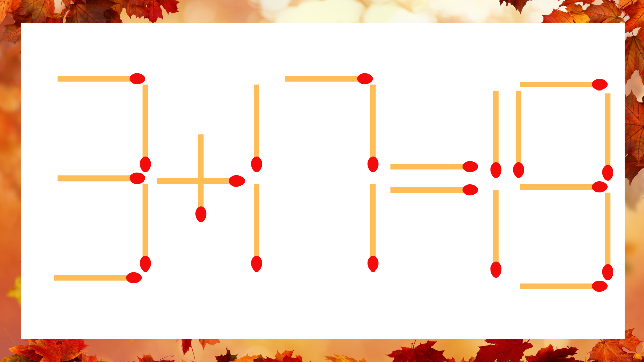 【マッチ棒クイズ】1本だけ動かして正しい式に：3+17=19？