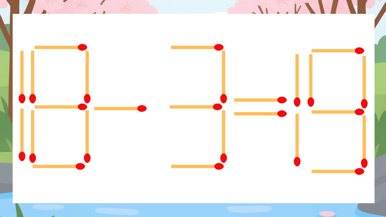 【マッチ棒クイズ】1本だけ動かして正しい式に：18-3=19？