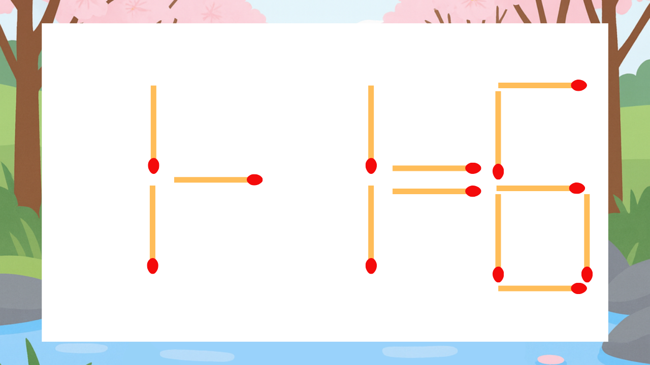 【マッチ棒クイズ】1本だけ動かして正しい式に：1-1=6？