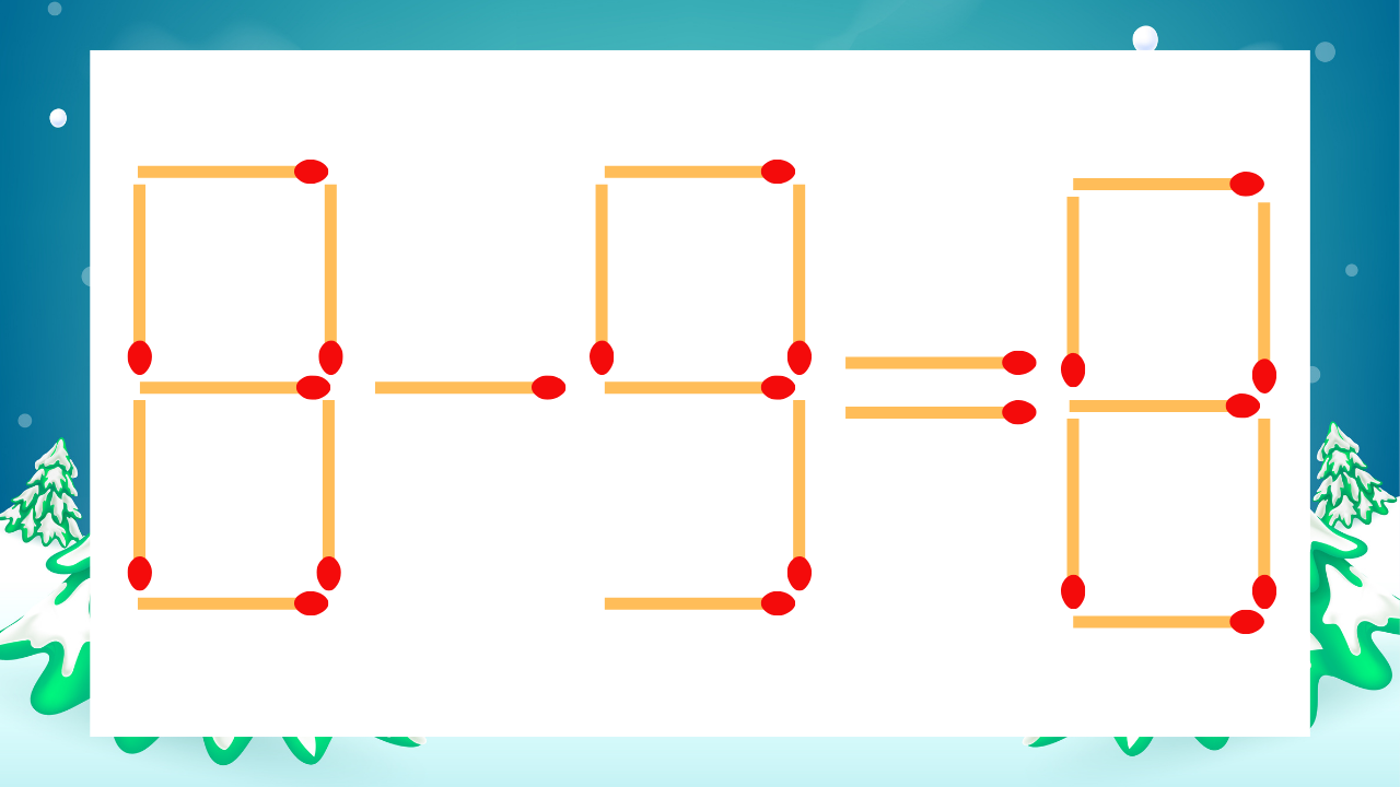 【マッチ棒クイズ】1本だけ動かして正しい式に：8-9=8？の問題イメージ